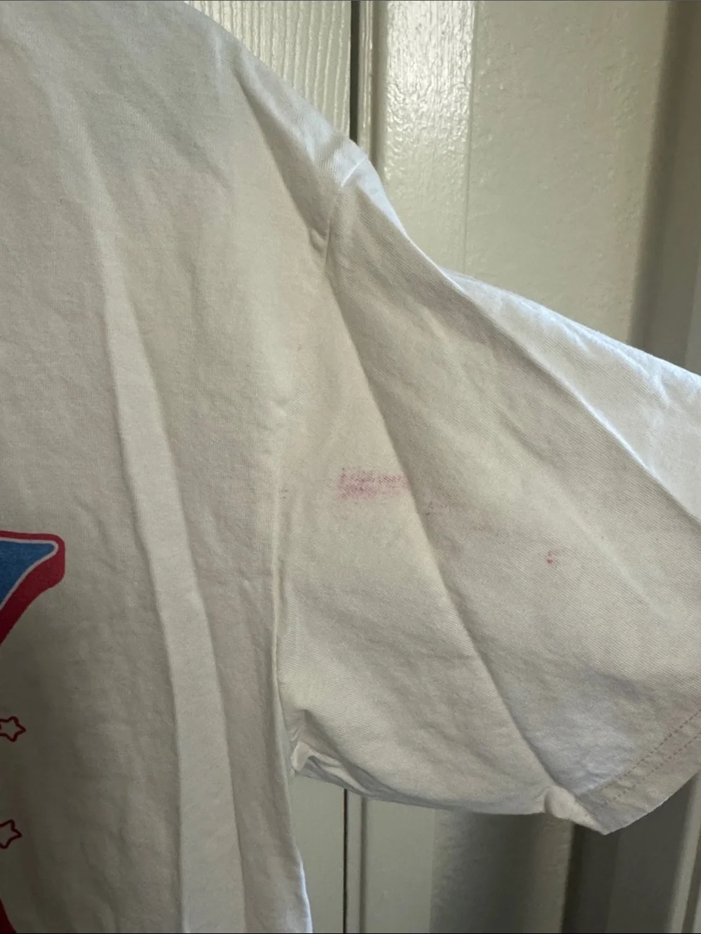 Fashion Nova White Tee with Red & Blue 'Party in the USA' Graphic
